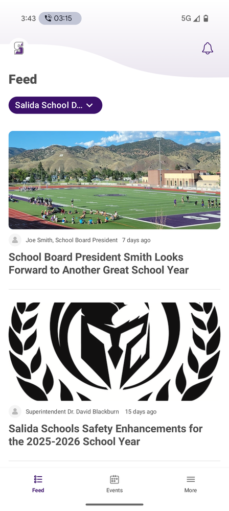 Screenshot of Salida School District App