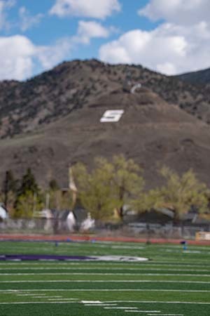 Salida Spartans Turf Field with S Mountain in the background