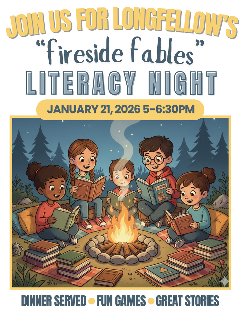 Literacy Night "fireside fables" flyer