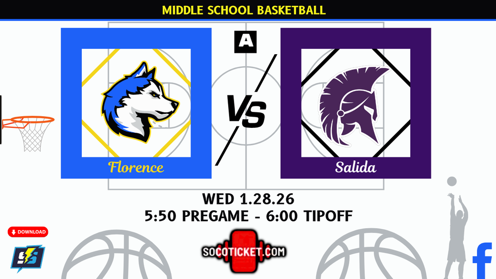 Can't make it to our SMS Girl's Basketball away game vs. Florence Junior High tomorrow? Don't worry! You can stream the C team, JV, and Varsity games at SoCoTicket.com