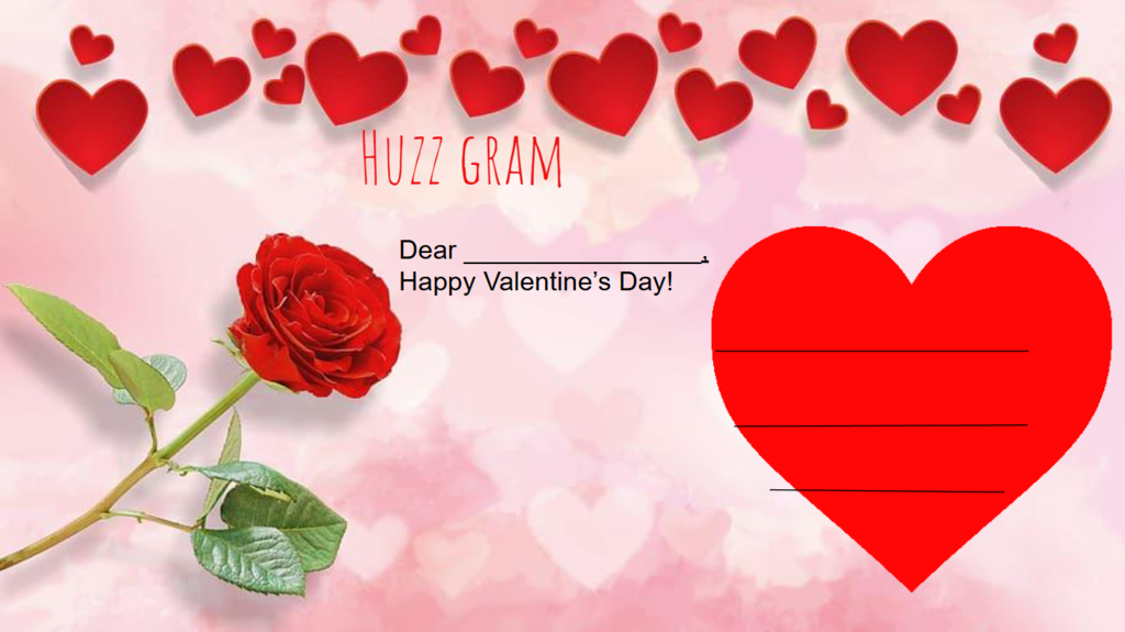 Valentine's Gram with rose and hearts
