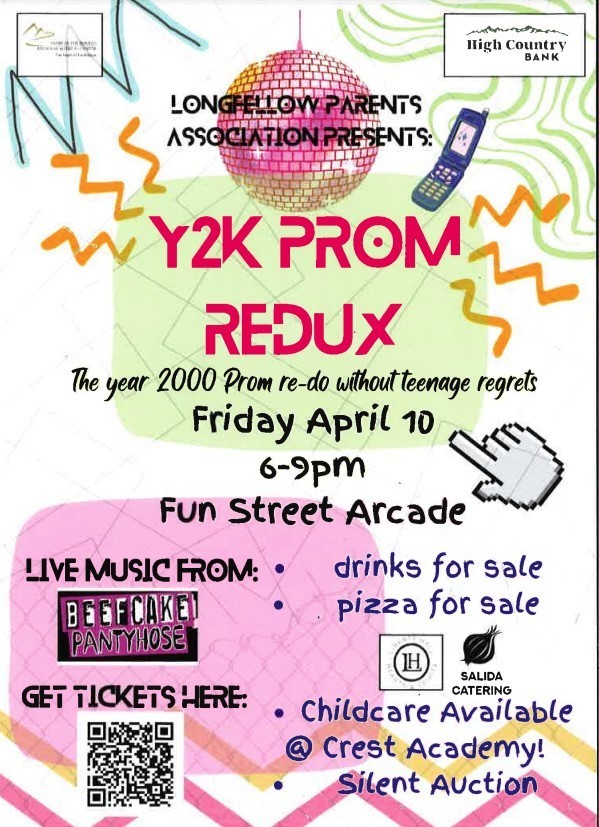 Flyer for LPA's Y2K Prom Redux