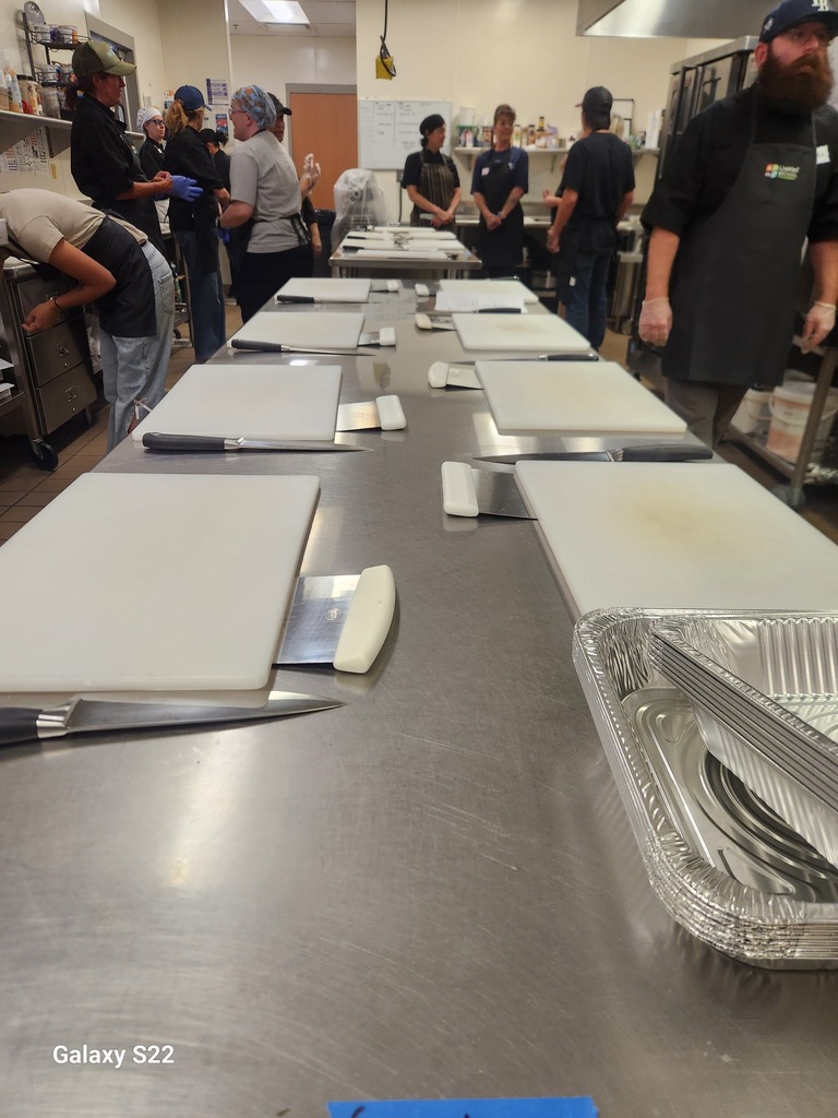 Nutrition staff prepare for kitchen skills training at SHS through Nourish Colorado