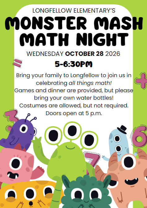 flyer for monster mash math night