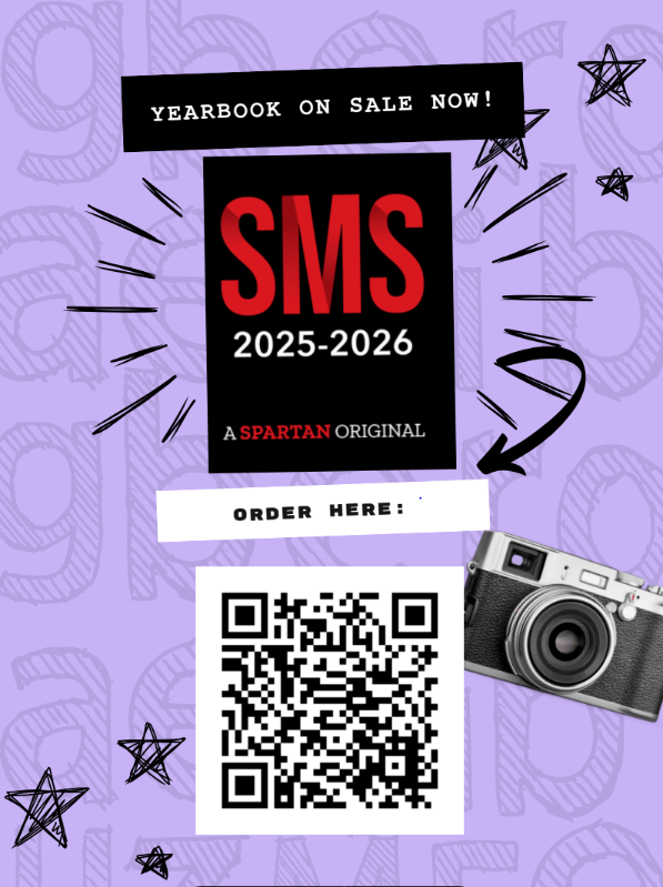 Yearbook ordering flyer with QR code to scan.