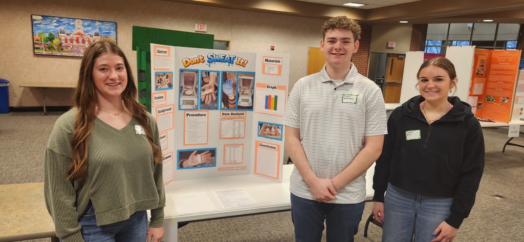 CMU Regional Science Fair Participants: Lydea Britt, Lexie Moore, Aiden Sorenson