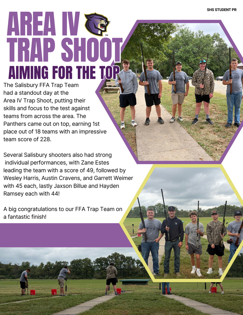 FFA trap shooters finished in first place at the area trap shoot.