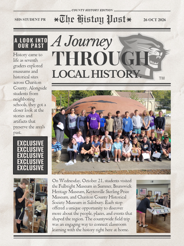 7th graders toured chariton county museums.