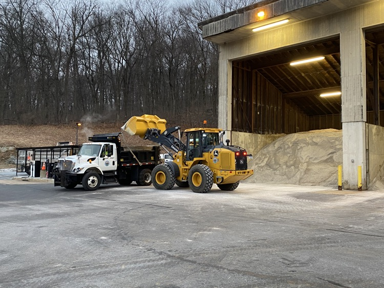 DPW loading  salt onto the plow truck