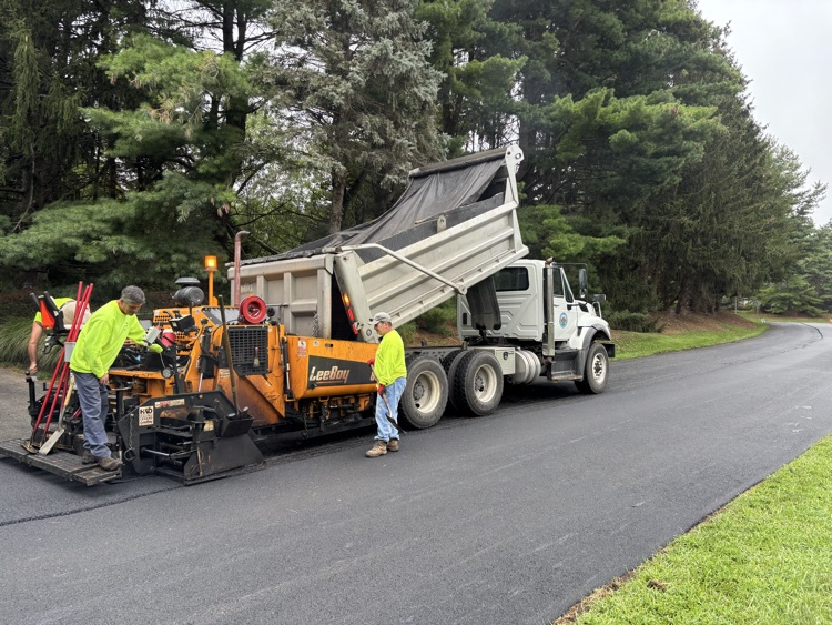 DPW paving the street