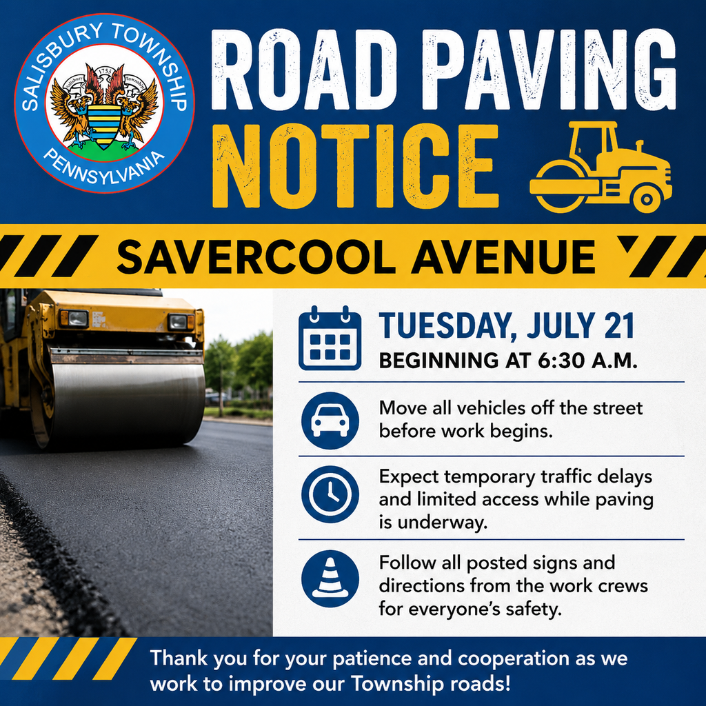 graphic of paving notice on savercool avenue