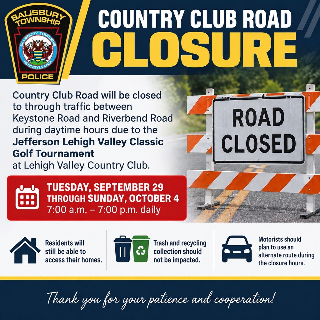 Graphic of Country Club Road Closure