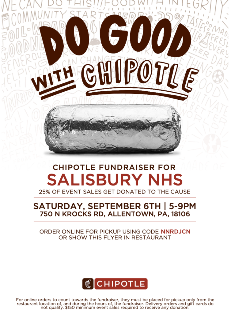 NHS Chipotle Fundraiser on Sept. 6, 2025