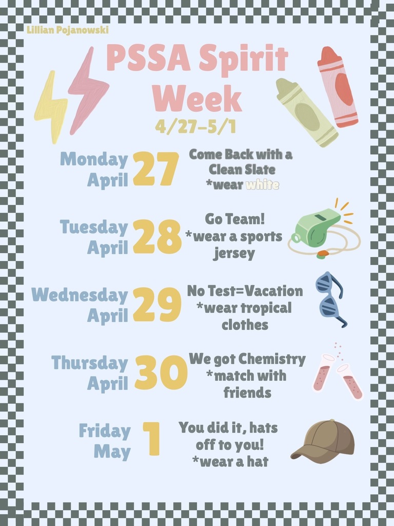 PSSA Spirit Week 2 Flyer