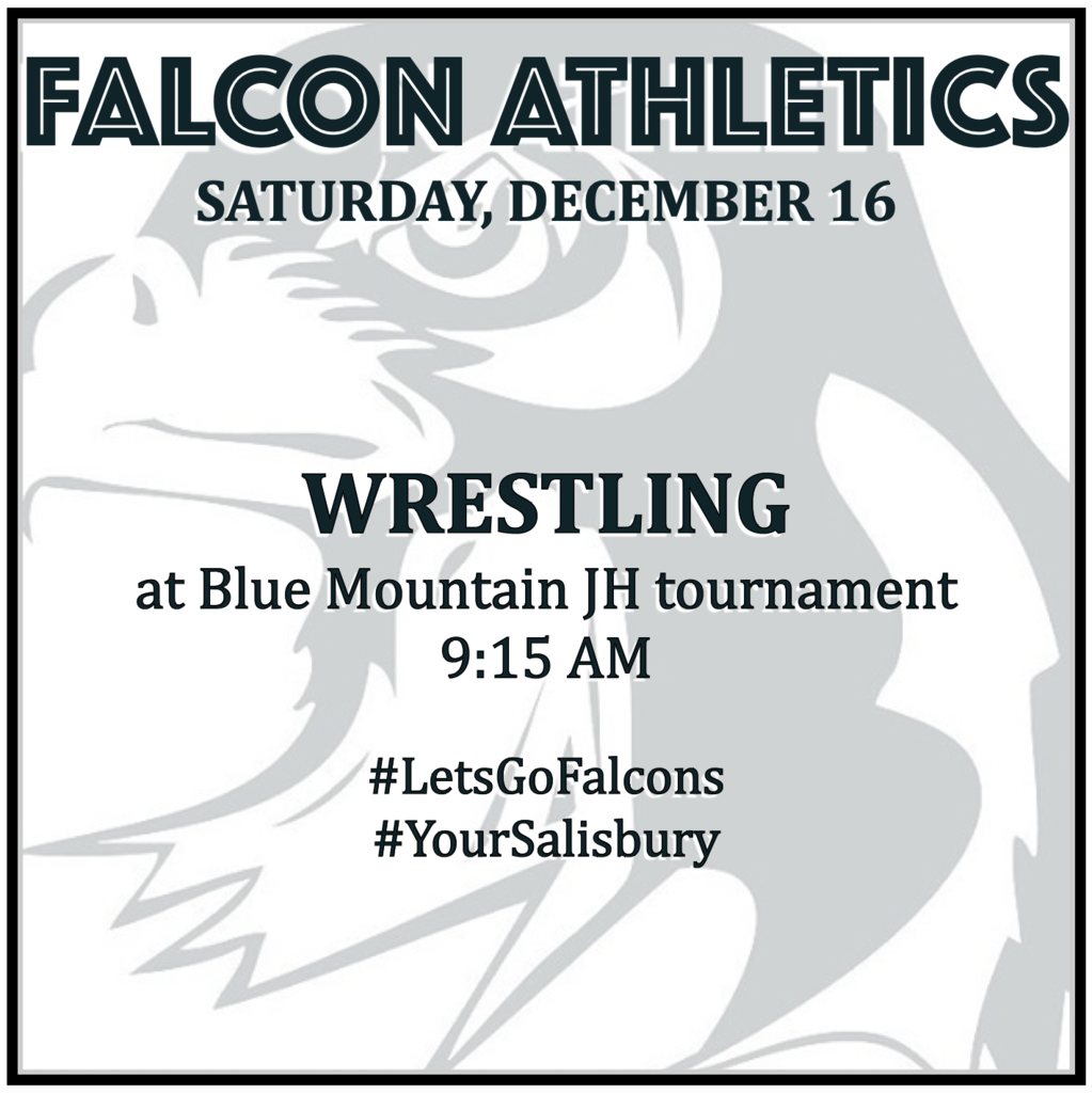WRESTLING at Blue Mountain JH tournament: 9:15 AM.