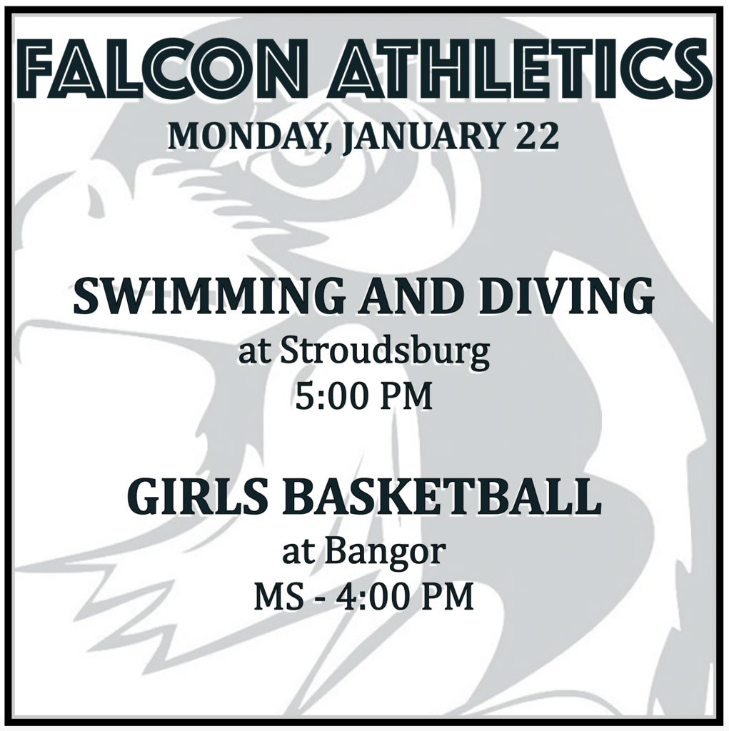 SWIMMING AND DIVING at Stroudsburg: 5:00 PM. GIRLS BASKETBALL at Bangor: MS 4:00.