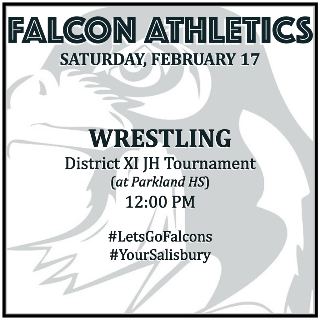 WRESTLING at District XI JH Tournament (at Parkland HS): 12:00 PM.