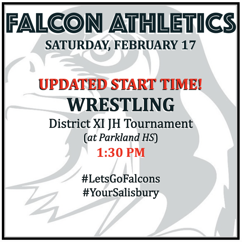 WRESTLING at District XI JH Tournament (at Parkland HS): 1:30 PM.