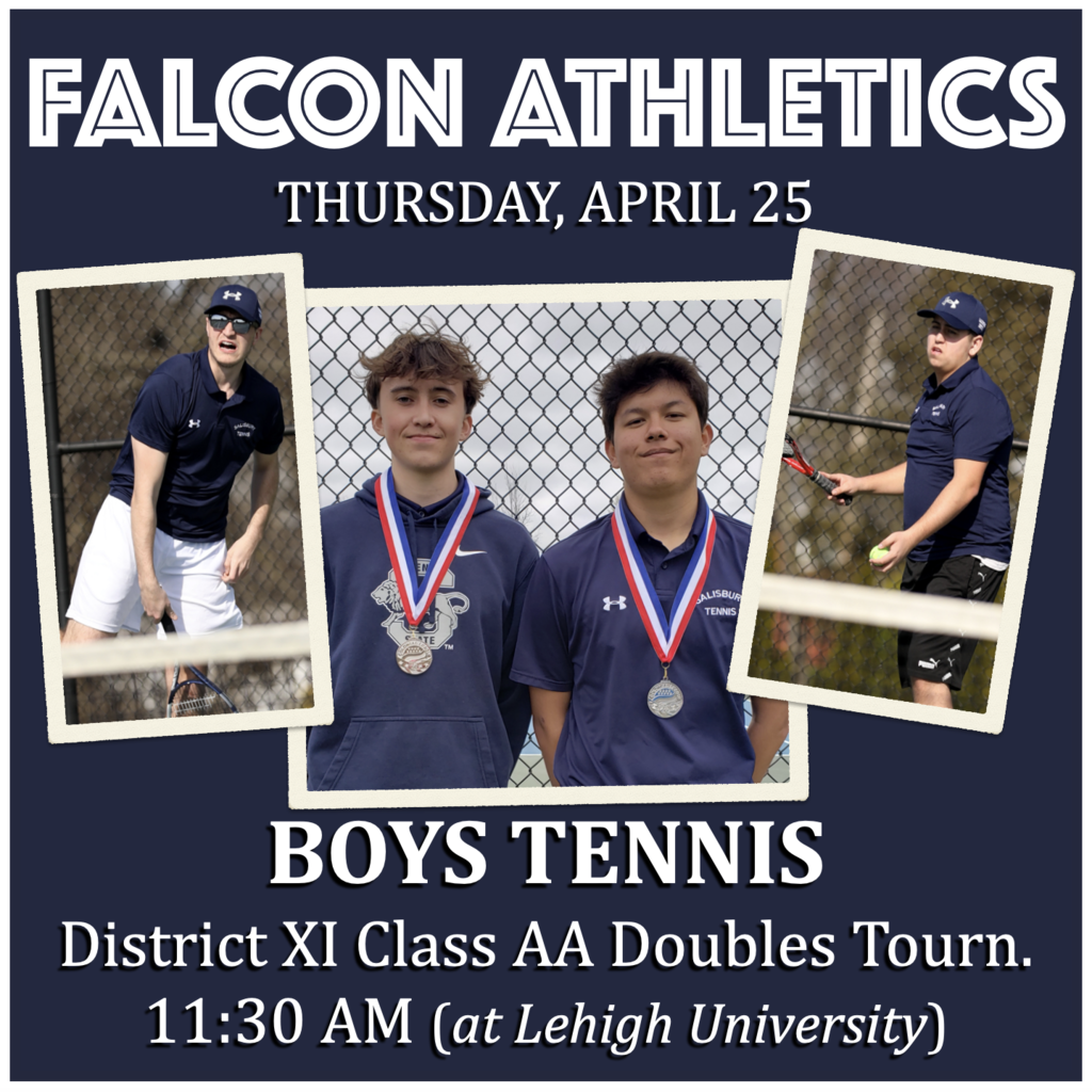 BOYS TENNIS at District XI Class AA Doubles Tournament - 11:30 AM (at Lehigh University)