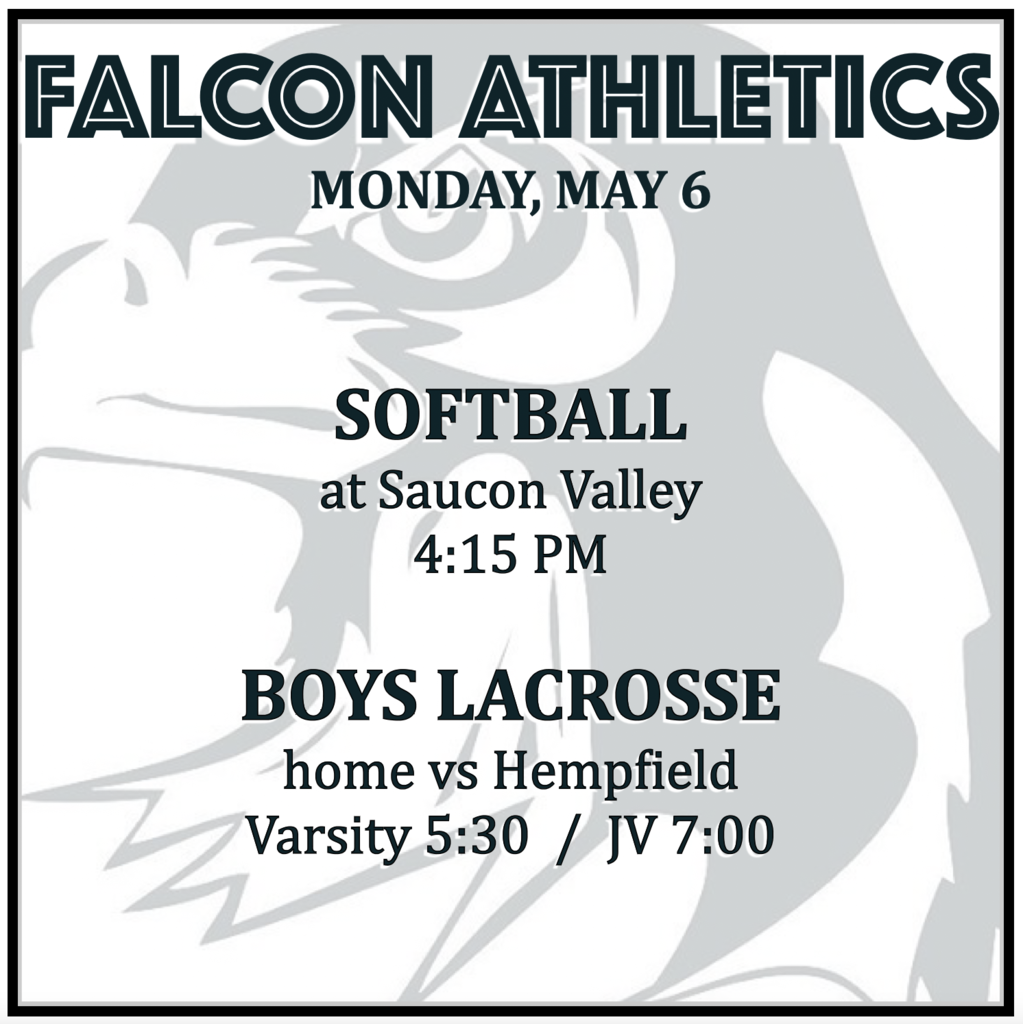 SOFTBALL at Saucon Valley: 4:15 PM. BOYS LACROSSE home vs Hempfield: Varsity 5:30, JV 7:00.