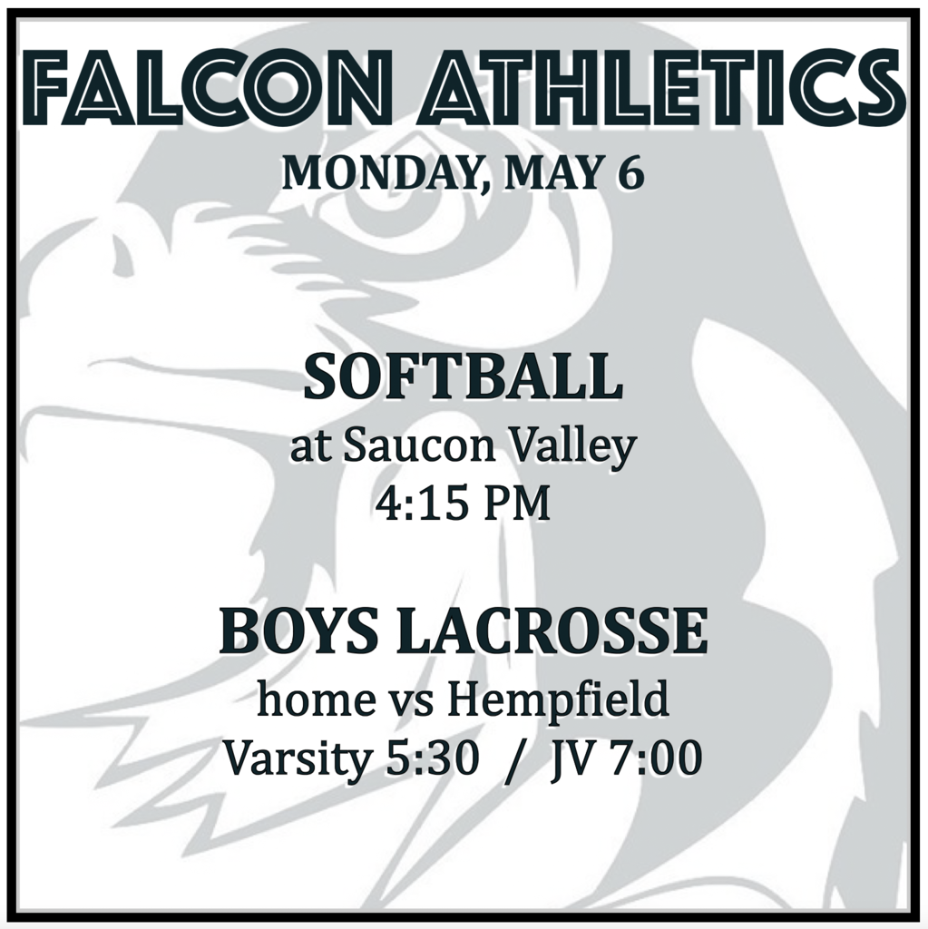 SOFTBALL at Saucon Valley: 4:15 PM.  BOYS LACROSSE home vs Hempfield: Varsity 5:30, JV 7:00.