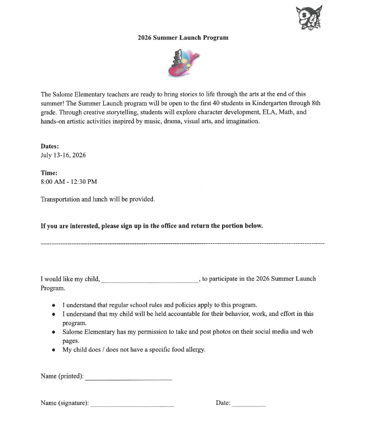 summer launch sign up form