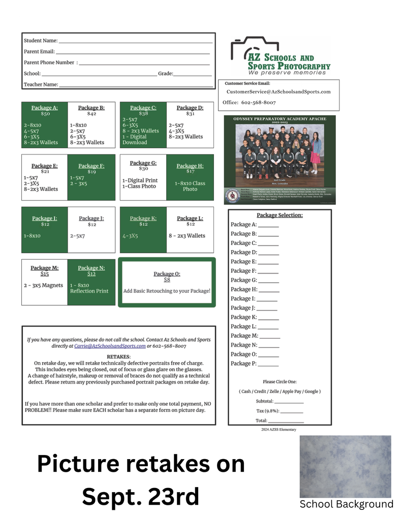 Picture retakes flyer 