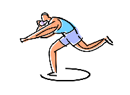 Male shot putter in stance