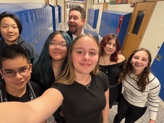 Pictured here: Solomon T, Jason S, Lily T, Kayla C, Guili D, Sia C, and Mr. Babiarz