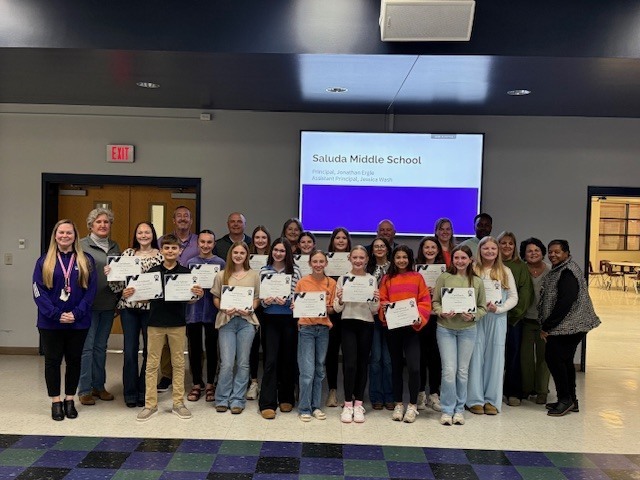 Saluda School Board recognized the State Beta Club Convention winners at March 16, 2026 Board Meeting