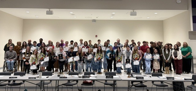student recognition group photo