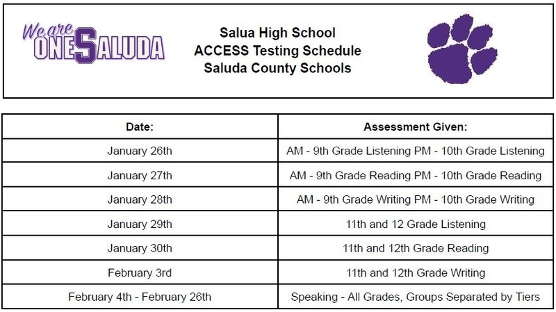 Access testing schedule