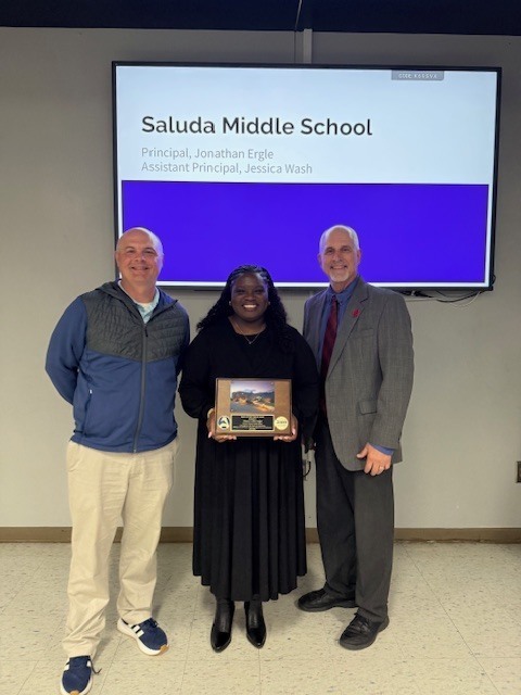 Mr. Gary Senn from USC Aiken presented Nazia Etheredge with the Spirit of Ruth Patrick award at last night's Board Meeting