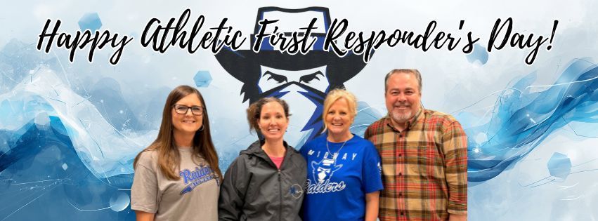 Happy Athletic First Responder's Day. Left to Right, VP Heather Cole, Athletic Trainer, Dawn Bass, Principal, Gaynor Hammond, VP Charles Pollock