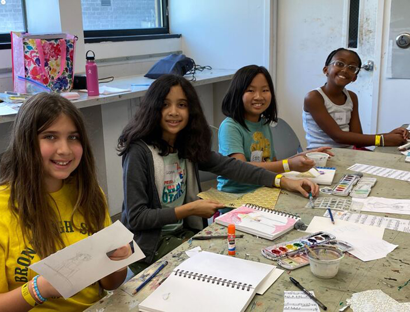 students at art camp