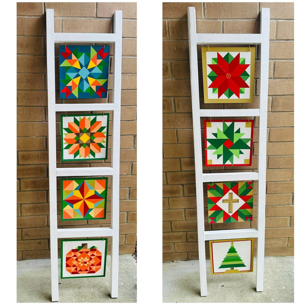 Image of a quilt ladder for raffle