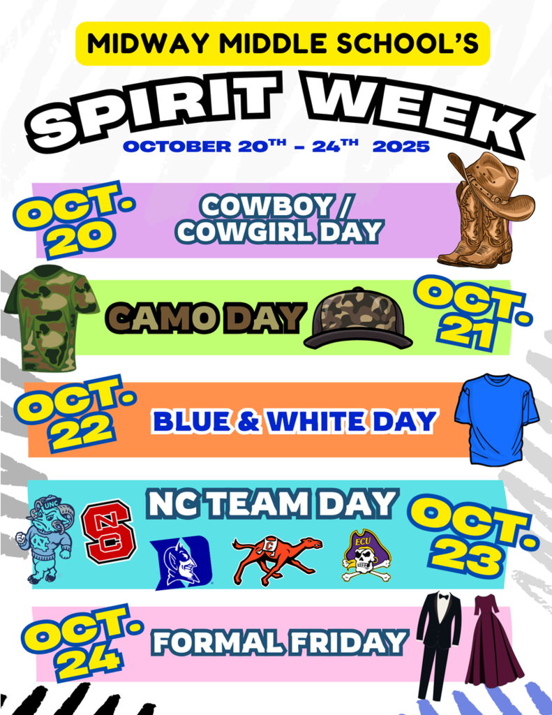 Spirit Week Theme Days--Contact school for more information