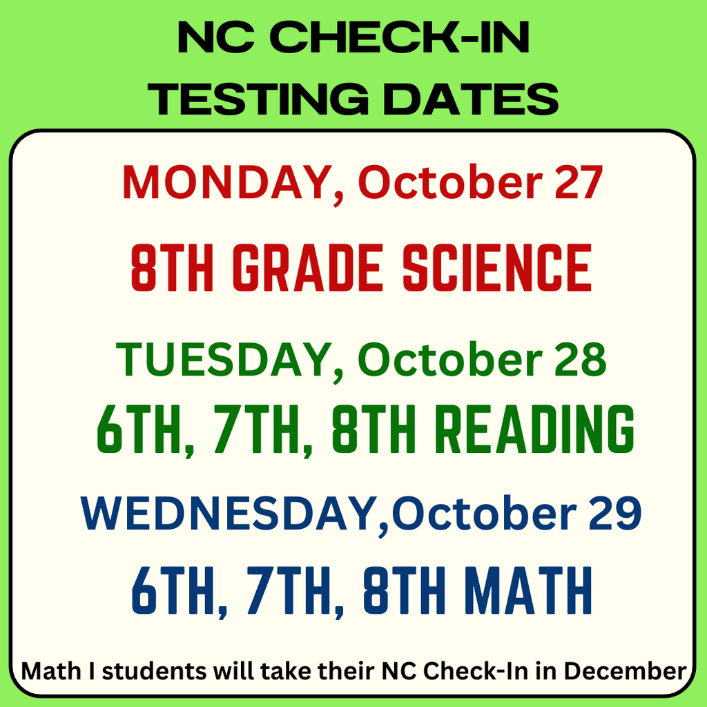 NC Check In Dates Next Week!