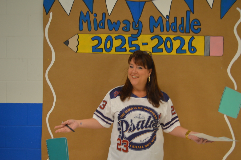 Mrs. Byrd showing her school spirit