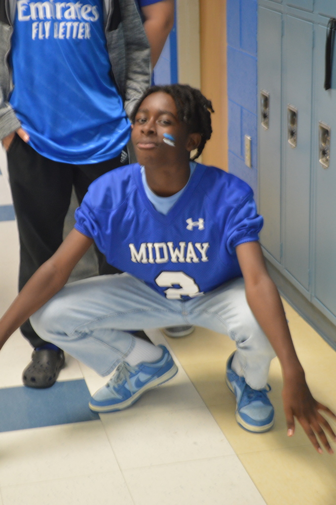 Johnny Royal showing off Midway spirit