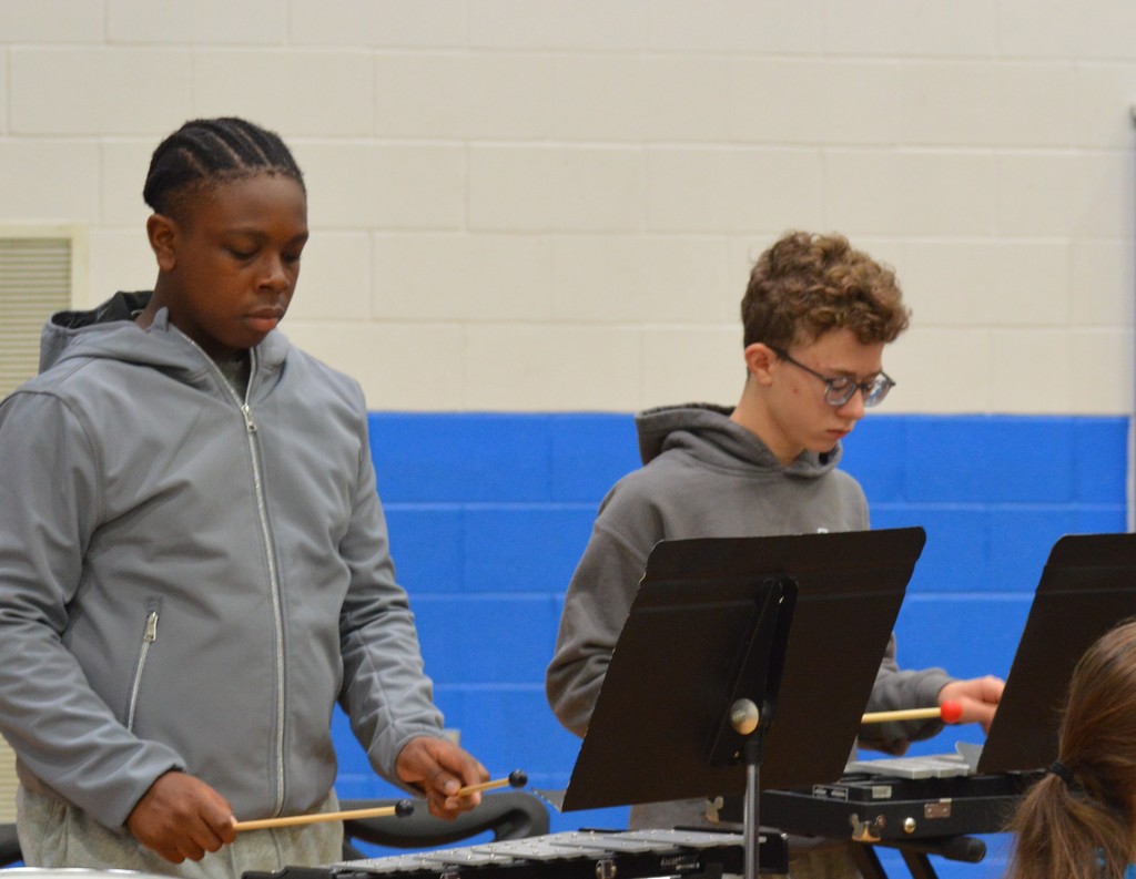 CJ Munns and Joseph Ray playing in the band.