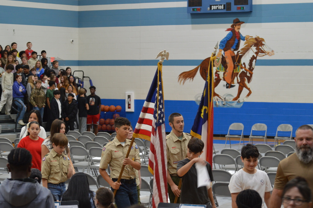 Marching out with the flag