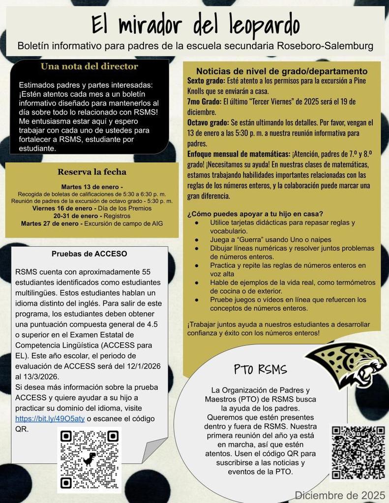 The Leopard Lookout- RSMS Parent Newsletter - SPA  p. 1