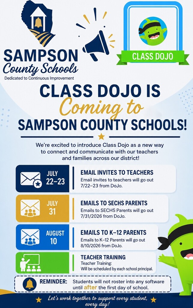 Class Dojo is coming to Sampson County Schools.
