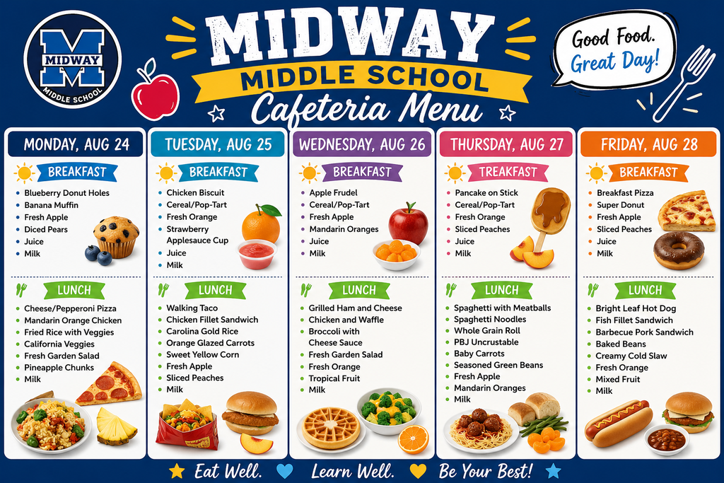 Lunch Menu for Week August 24