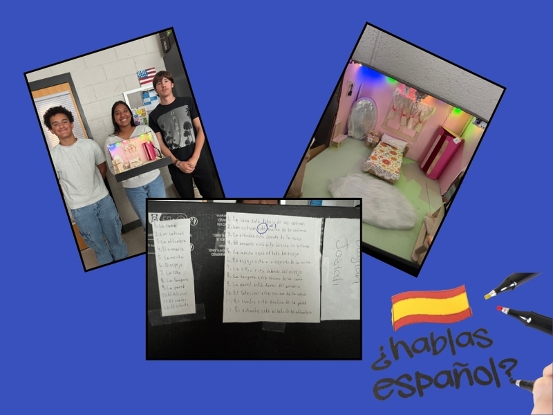 Spanish 2 Student's Show Off their house projects