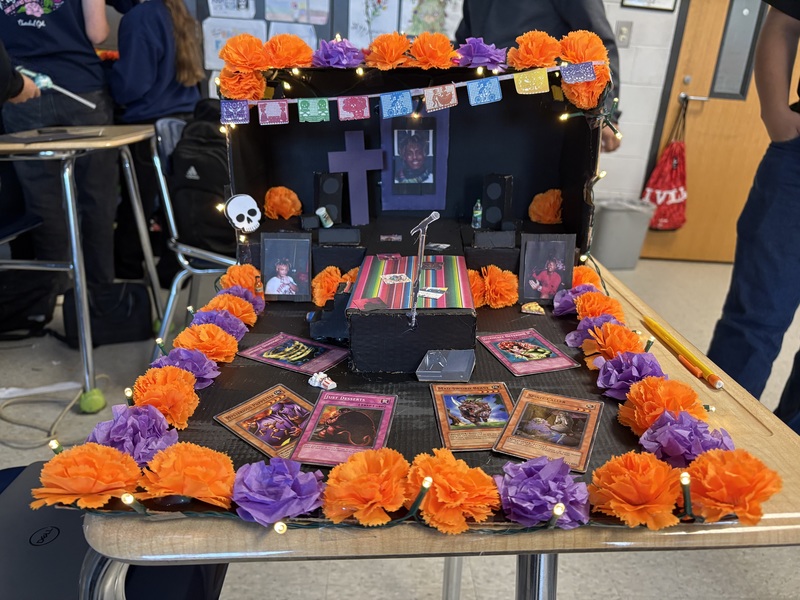 Ofrendas made by our Spanish I students to celebrate Dia de los Muertos.
