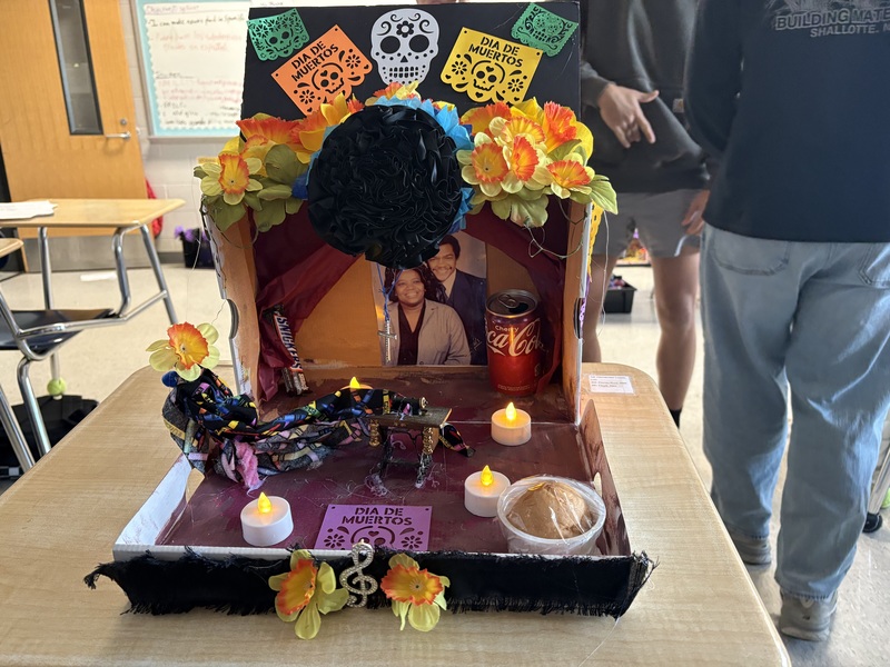 Ofrendas made by our Spanish I students to celebrate Dia de los Muertos.