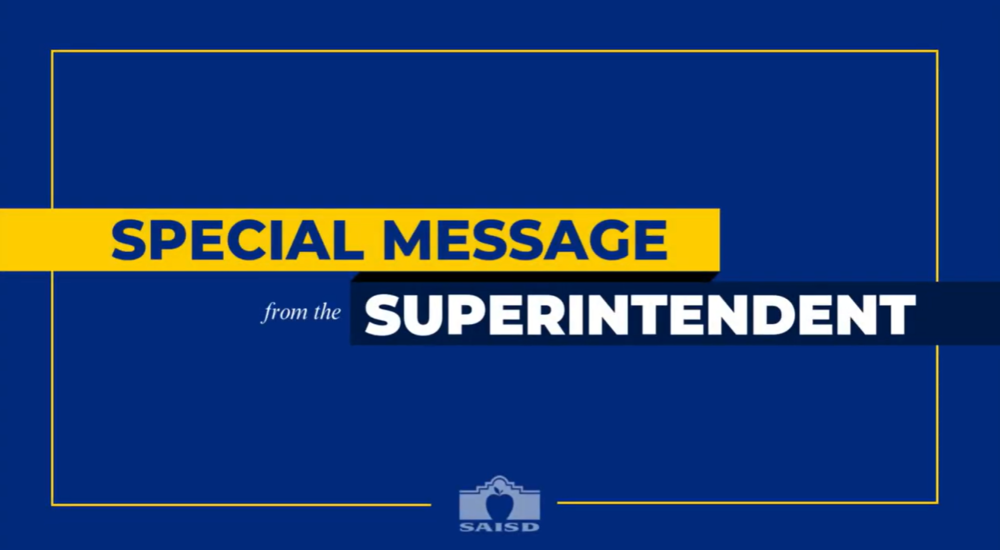 Superintendent message