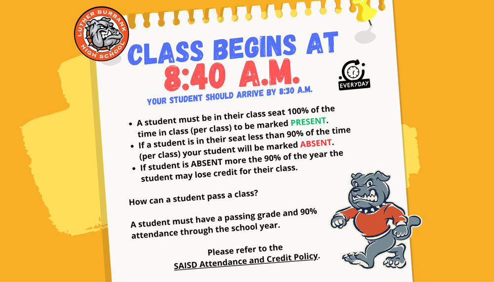 Flyer regarding attendance policy